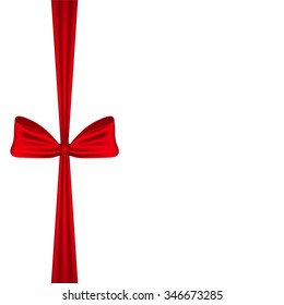 Template greeting card with a red bow