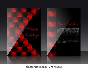 Template greeting card with a red conical gradient