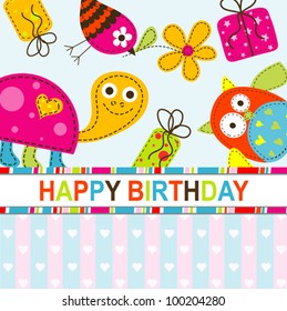 Template greeting card, scrap vector illustration