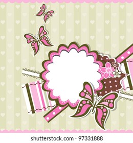 Template greeting card, scrap vector illustration