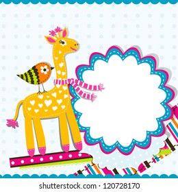 Template greeting card, vector illustration