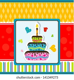 Template greeting card, vector illustration