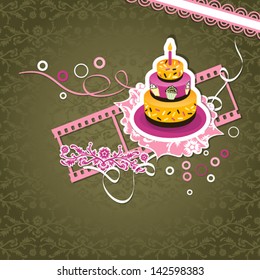 Tarjeta de saludo de plantilla, ilustración vectorial