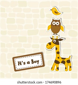 Template greeting card, vector illustration