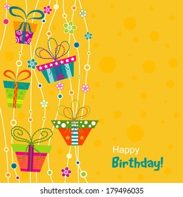 Template greeting card, vector illustration