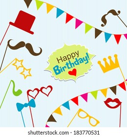 Template greeting card, vector illustration