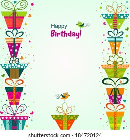 Template greeting card, vector illustration