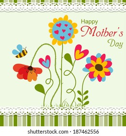 Template greeting card, vector illustration