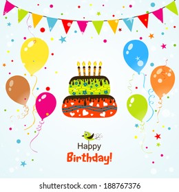 Template greeting card, vector illustration