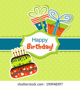 Template greeting card, vector illustration