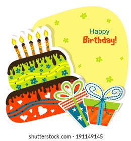 Template greeting card, vector illustration