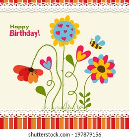 Template greeting card, vector illustration
