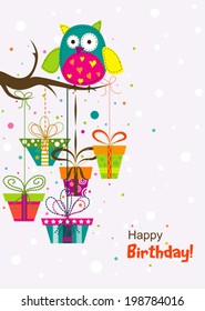 Template greeting card, vector illustration