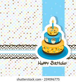 Template greeting card, vector illustration
