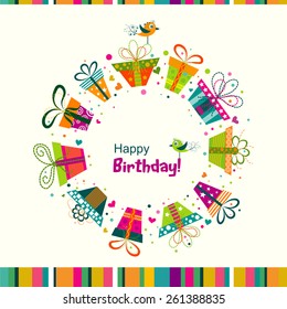 Template greeting card, vector illustration
