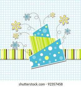 Tarjeta de saludo de plantilla, ilustración vectorial
