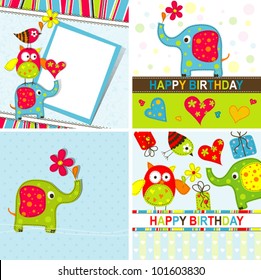 Template greeting card, vector scrap illustration