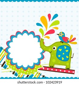 Template greeting card, vector scrap illustration
