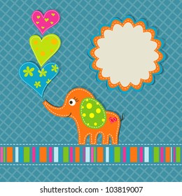 Template greeting card, vector scrap illustration