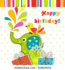 Template greeting card, vector scrap illustration