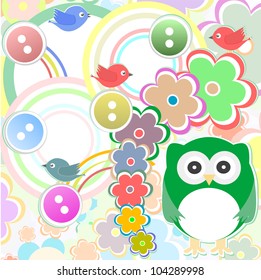 Template greeting card, vector scrap illustration