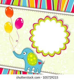 Template greeting card, vector scrap illustration