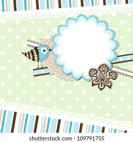 Template greeting card, vector scrap illustration