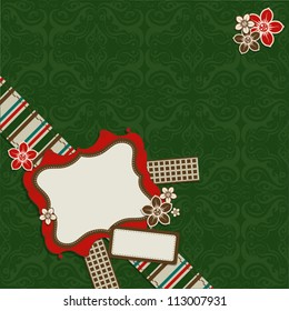 Template greeting card, vector scrap illustration