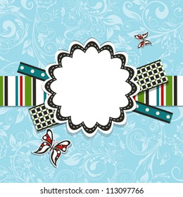 Template greeting card, vector scrap illustration
