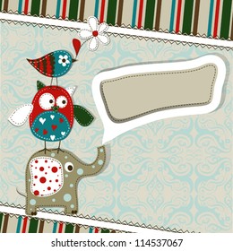 Template greeting card, vector scrap illustration