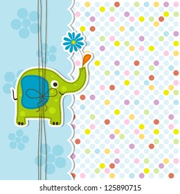 Tarjeta de saludo de plantilla, ilustración de chatarra vectorial