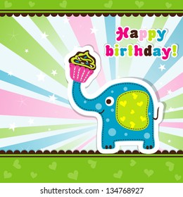 Template greeting card, vector scrap illustration