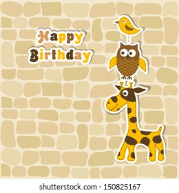 Template greeting card, vector scrap illustration