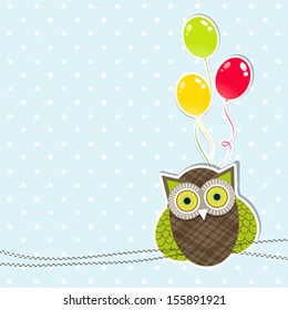 Template greeting card, vector scrap illustration