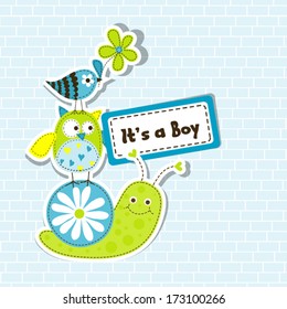 Tarjeta de saludo de plantilla, ilustración de chatarra vectorial