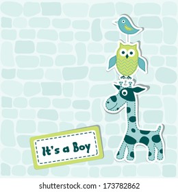 Template greeting card, vector scrap illustration