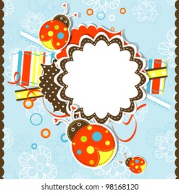 Template greeting card, vector scrap illustration