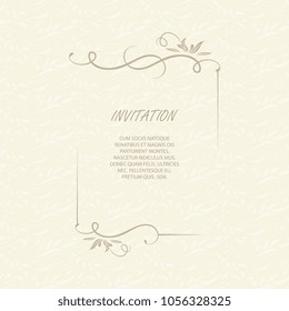 Template for greeting cards, invitations, menus. Wedding invitation. Vector  ornate Frame.