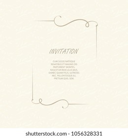 Template for greeting cards, invitations, menus. Wedding invitation. Vector  ornate Frame.