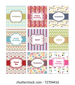 template greeting cards set