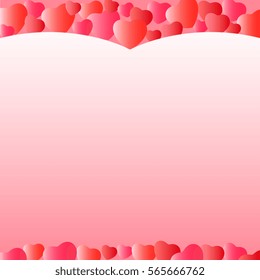 Template for greeting cards for Valentine's Day. Background with hearts. Wallpaper