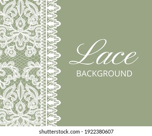 Template of greeting or wedding invitation card with lace frame