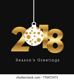 Template greetings new year 2018 vector