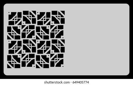 template grey color business card for cut out. vector illustration