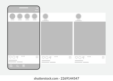 template with grey phone interface. Vector illustration.