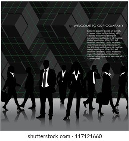 Template of a group of business and office people. Vector illustration
