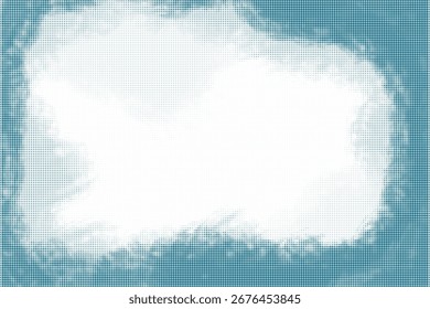 Plantilla de un fondo azul sucio con marco de pantalla de semitono