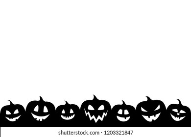 Template of Halloween card with funny pumpkins and copyspace. Vector.