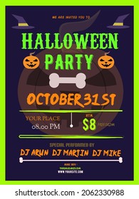 Template halloween party invitation flyer