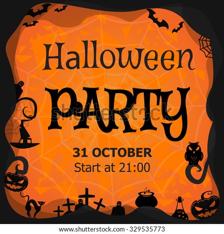 template halloween party invitation flyer banner stock vector